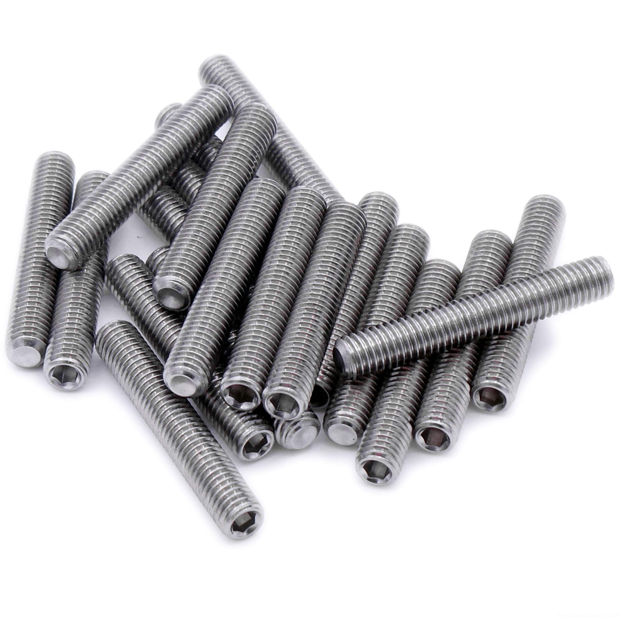 M8 (8mm x 45mm) Hex Socket Grub Screw (Cup Point) - Stainless Steel (A2) (Pack of 10)
