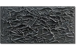 NANKAI Art Hand Painted Thick Texture Black Minimalist Oil Painting 30x60 inch Large Art Painting Office Corridor Living Room Wall Decorative Art Oil Painting