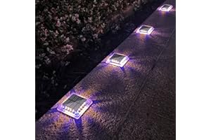 Lacasa Solar Deck Lights, 4 Pack 30LM LED Dock Lights Outdoor Solar Powered Step Lights IP68 Waterproof Auto ON/Off for Garden Stairs Driveway Pathway Lighting, Mix Colors (Warm White 2700K + Blue)