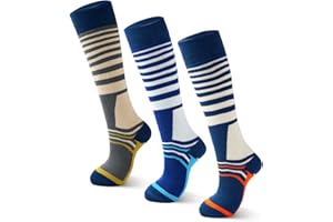 Lollisy Boys Ski Socks Kids Winter Warm Socks for Boys Girls Thick Thermal Skating Snowboarding Snow Socks 3 Pack