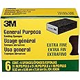 3M Sanding Sponge Block, 6-Pack, Extra Fine Grits, 3-3/4 in x 2-5/8 in, Designed For Sanding Wood, Paint, Metal, Plastic or Drywall, Features 3M Abrasive, Made with Durable Flexible Foam (CP000-6P-CC)