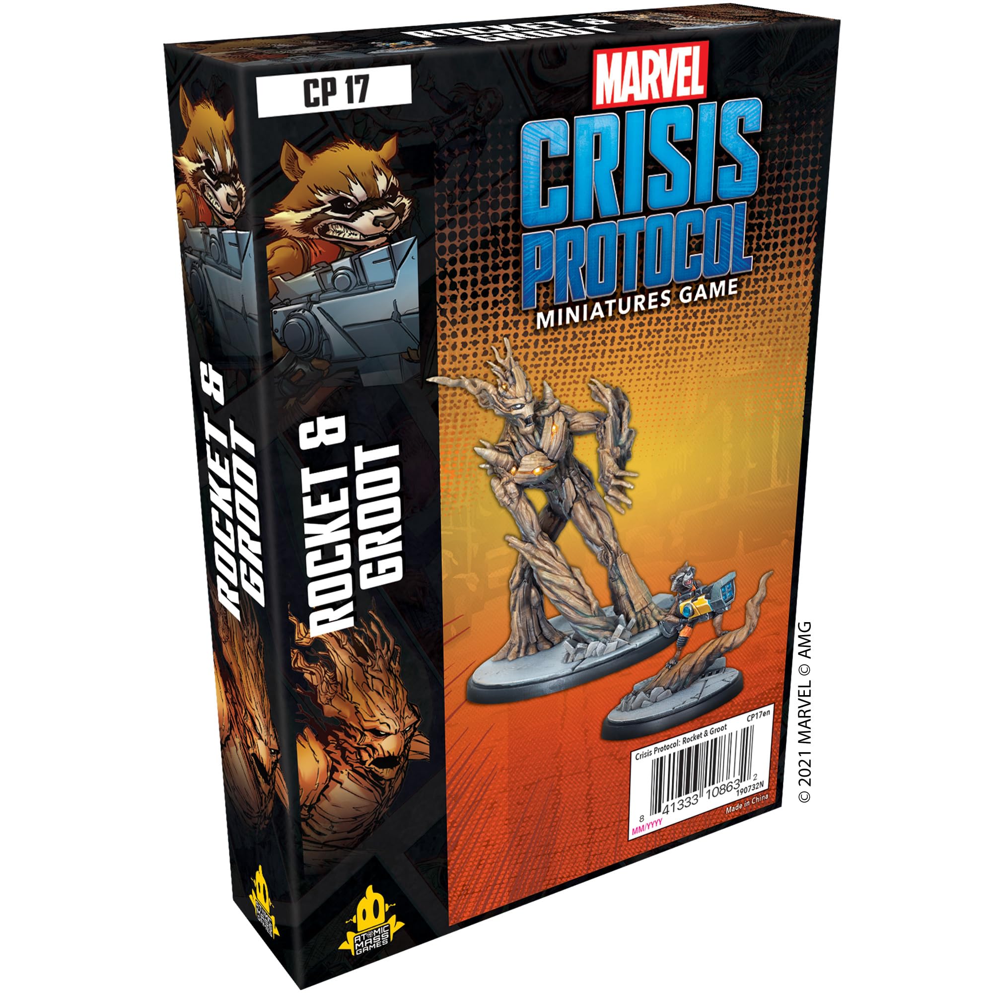 Atomic Mass Games | Marvel Crisis Protocol: Character Pack: Rocket and Groot, Miniatures Game, Ages 10+, 2+ Players, 45 Minutes Playing Time