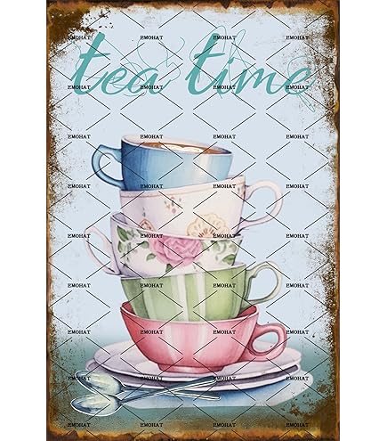 Amazon.com: ZMKDLL Retro Style Tea Shop Metal Sign Door Sign