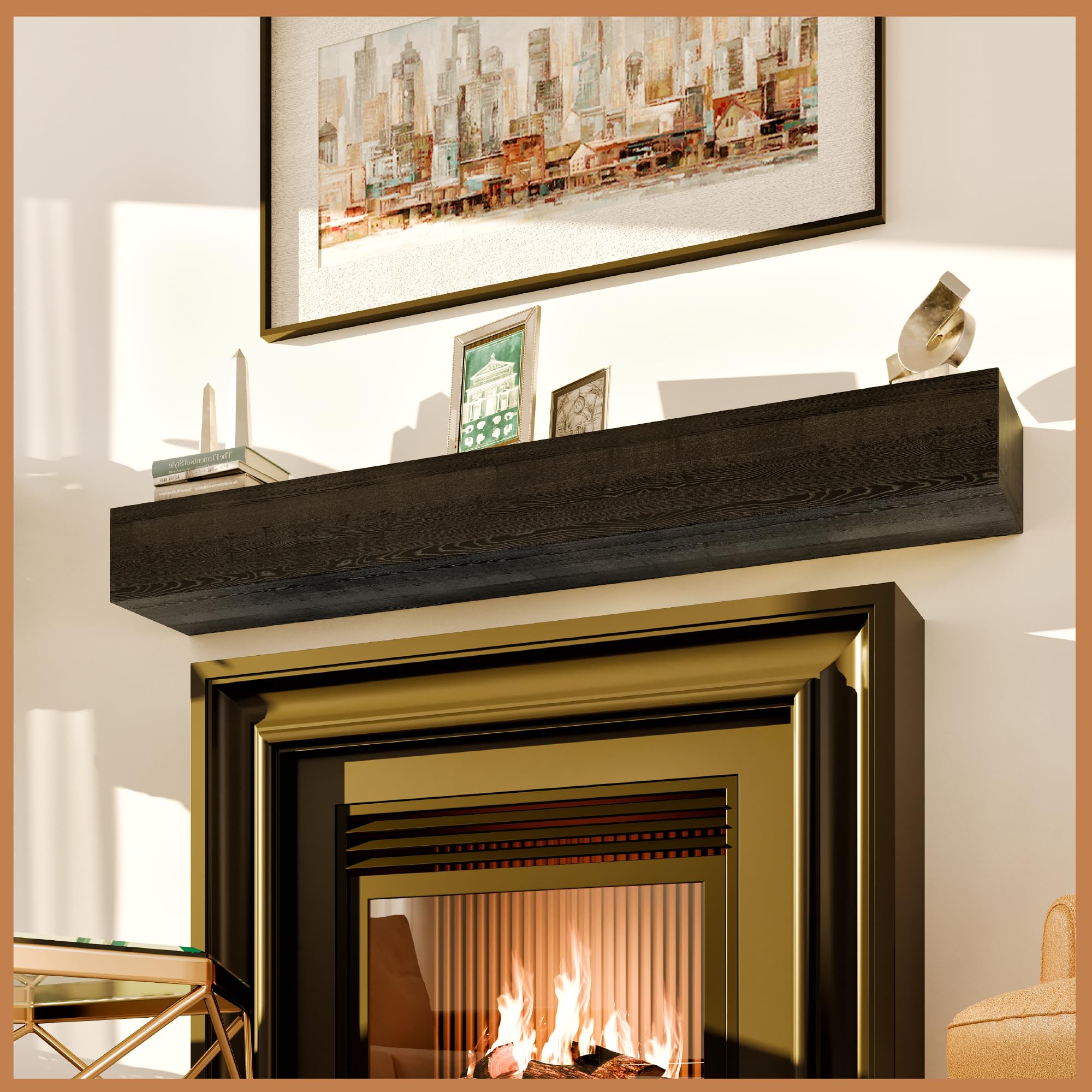 Avana Rusticfireplace Mantel - Mounted Mantles for