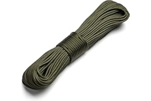 Texas Bushcraft Firecraft Cord - Utility Paracord Survival Rope, Parachute Cord for Survival Gear – 3 Extra Strands for Emergency Preparedness Fishing, Sewing and Tinder (Army Green, 100 ft)