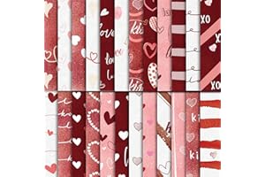 EggSun 48Pcs Heart Pink Scrapbook Paper Pad, 12x12 Inch Watercolor Love Decorative Craft Paper for Junk Journal Supplies, DIY Cards, and Photo Albums, Aesthetic Craft Supplies for Kids and Adults