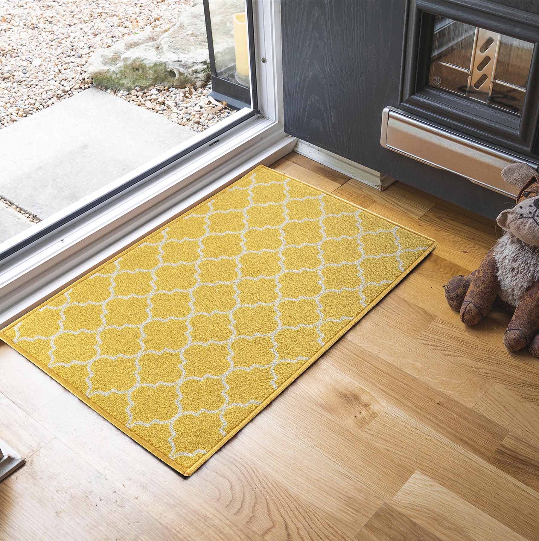 Serdim Rugs Washable Door Mat Kitchen Mats Non Slip Trellis Design Hall Runner- Indoor Door Mat - Hallway-Passage Corridor Doormats - Floor Mat
