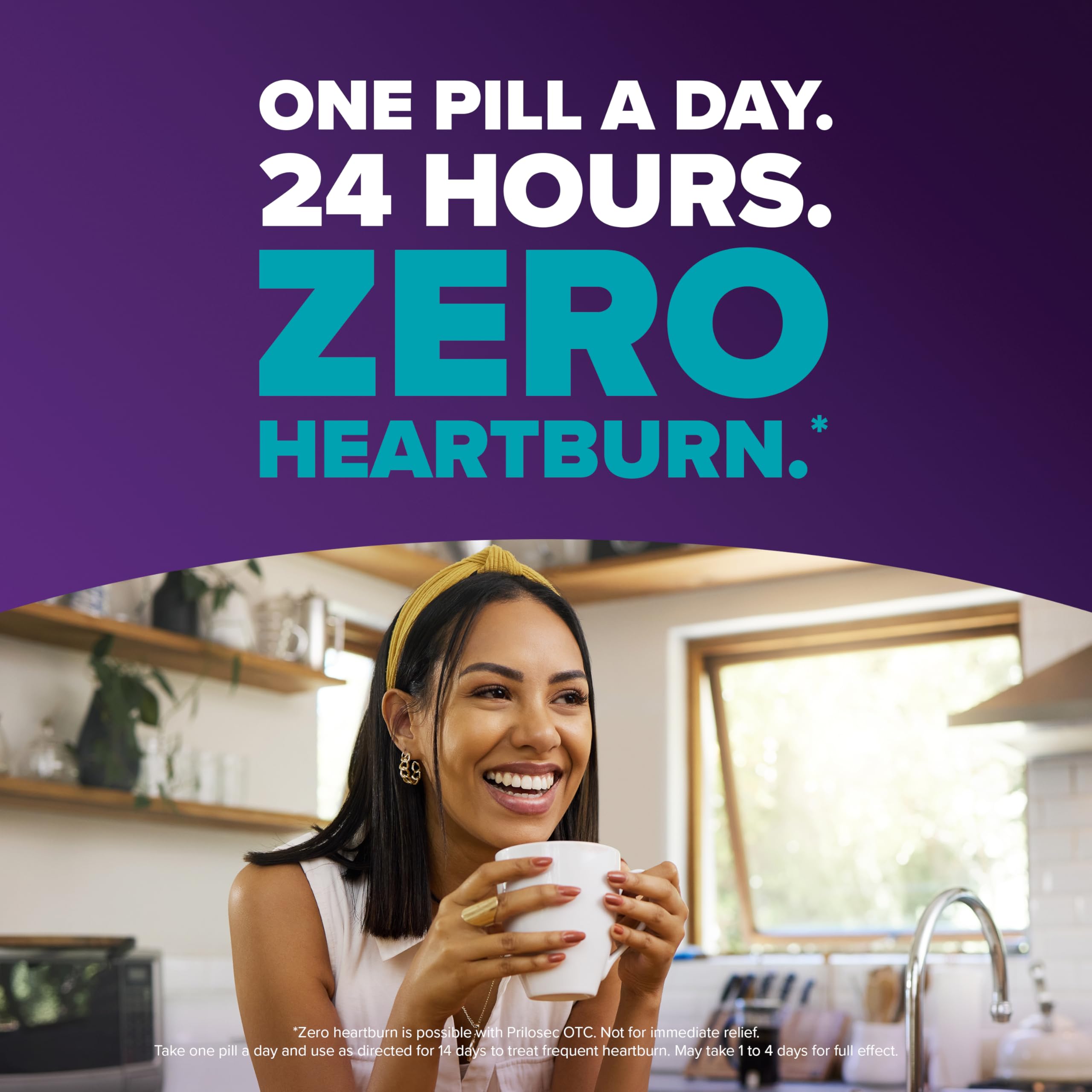 Prilosec OTC, Omeprazole Delayed Release 20mg, Acid Reducer, Treats Frequent Heartburn for 24 Hour Relief, All Day, All Night*, 20mg, 42 Tablets