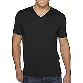 Next Level Men's Sueded Baby Rib Soft V-Neck T-Shirt, Black, Small