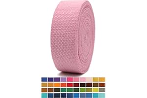 JACOB BICERRI 2" & 1.5'' & 1" Cotton Webbing - 5 Yards - 50+ Colors -%100 Natural Cotton Turkish Weave Heavy Duty 1 Inch 1.5 Inch 2 Inch Canvas Webbing for Sewing Straps Bag Climbing Indoors Craft DIY 11204…