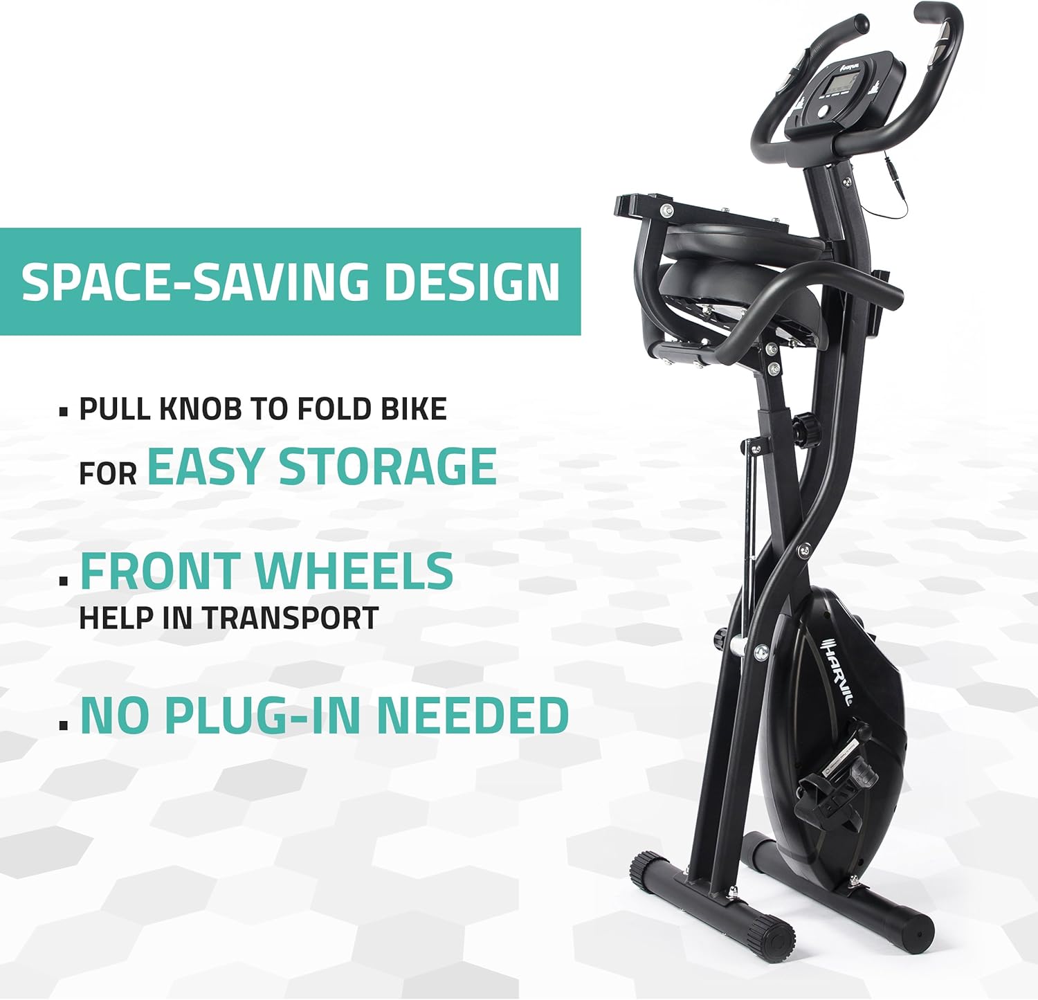 harvil foldable magnetic exercise bike with adjustable resistance