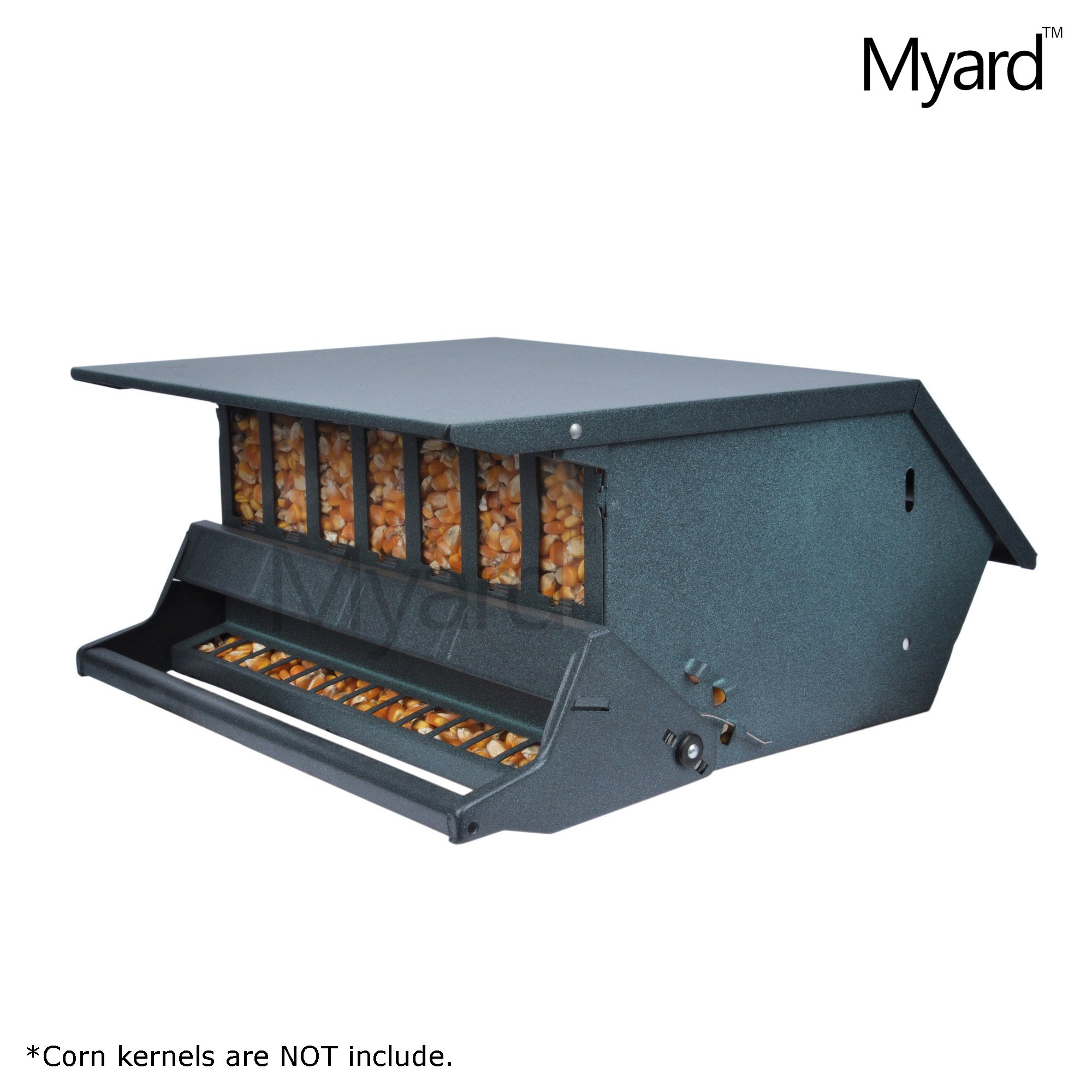 Myard Metal Hopper Seeds Squirrel Proof Bird Feeder MBF 7511I Green