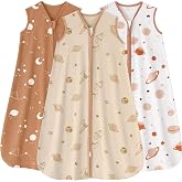 Yoofoss Baby Sleep Sack 6-12 Months 0.5 Tog Wearable Blanket for Baby, 3 Pack 100% Organic Cotton Infant Toddler Sleeping Sack 2-Way Zipper Lightweight Sleep Sack