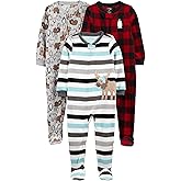 Simple Joys by Carter's baby-boys Loose-Fit Flame Resistant Fleece Footed Pajamas