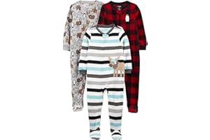 Simple Joys by Carter's baby-boys Loose-Fit Flame Resistant Fleece Footed Pajamas