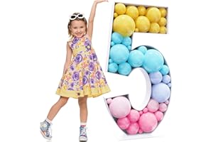 Xiomot 4FT Marquee Numbers Mosaic Large Numbers 4 Balloon Frame for Birthday Party Wedding Decoration Baby Shower Decor Pre-Cut Big Foam Board with Acrylic Plate Base