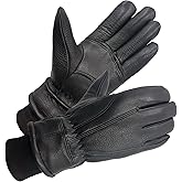 SKYDEER 100% Full Grain Deerskin Leather Winter Gloves for Men, Warm Work Gloves, Thermal Insulated Truck Driving Gloves
