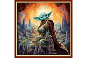 Findvoor Stamped Cross Stitch Kits for Beginners Full Range of Cross Stitching Embroidery Pattern for Kids or Adults, 11CT DIY Needlepoint Embroidery Starter Kits-Magic Alien 17.7x17.7 inch