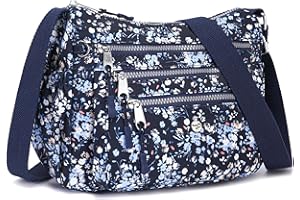 AOCINA Crossbody Bags for Women Multi Pocket Nylon Lightweight Ladies Purses Messenger Shoulder Handbags Satchel Travel Bag