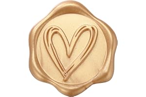 Yoption Heart Wax Seal Stickers, 50 Pack Light Gold Self Adhesive Envelope Seal Stickers for Wedding Party Birthday Christmas