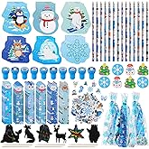 Vanblue 218pcs Winter Christmas Party Favors Stationery Set for Kids Winter Polar Animal Party Supplies Exchange Gifts Class Reward for Classroom Students Gift Christmas Stocking Stuffers for Kids