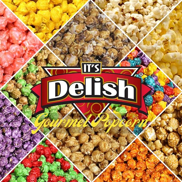 GOURMET CHOCOLATE POPCORN BY ITS DELISH, 16 OZ JUMBO CONTAINER – FESTIVE CARAMEL CORN AIR POPPED SWEET AND CRUNCHY GLAZED CARMEL CORN SNACK, MOVIE NIGHT, PARTIES, EVENTS – GLUTEN FREE, VEGAN, KOSHER