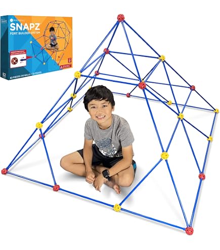 Kit De Construcción De 140 Piezas Que Brillan En La Oscuridad | Fort Building Con 90 Varillas Y 50 Bolas | Para Niños De 4 A 9 Años | Incluye Manual