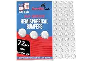 Clear Soft Close Drawer Cabinet Door Bumpers - Made in USA - 9.5mm x 3.8mm Sound Dampening Adhesive Transparent Rubber Pads F