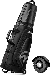 OutdoorMaster Golf Travel Bag for Airlines with Wheels Hard Case Top Rock Black