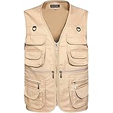 LISUHEPEAL Men’s Fishing Vest Summer Outdoor Work Safari Travel Photo Vest with Multi Pockets