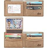 Wallet for Men-Genuine Leather RFID Blocking Bifold Stylish Wallet With 2 ID Window
