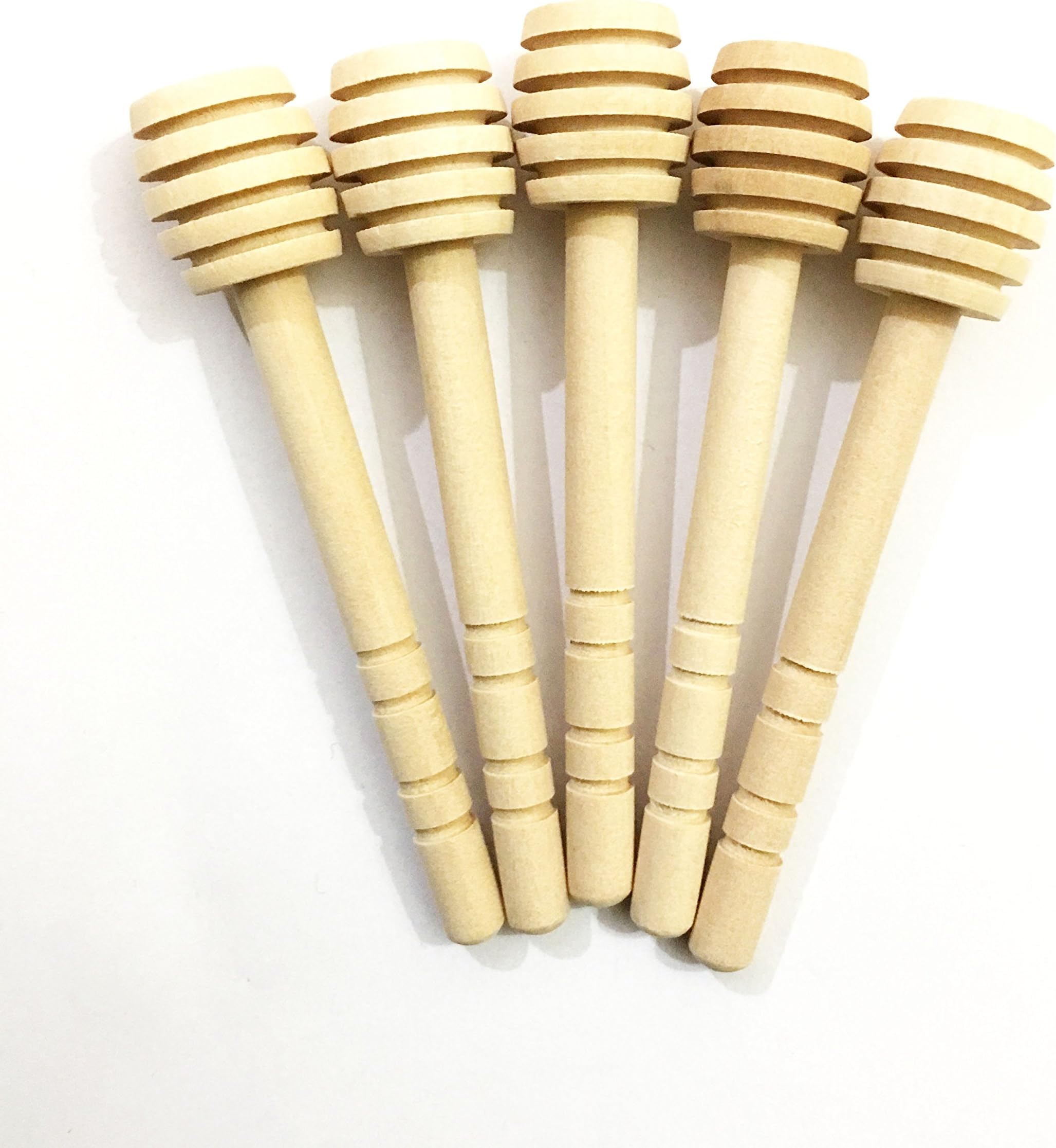 AandGRetails Wooden Honey Dipper, Size 10 cm, (Pack of 5)