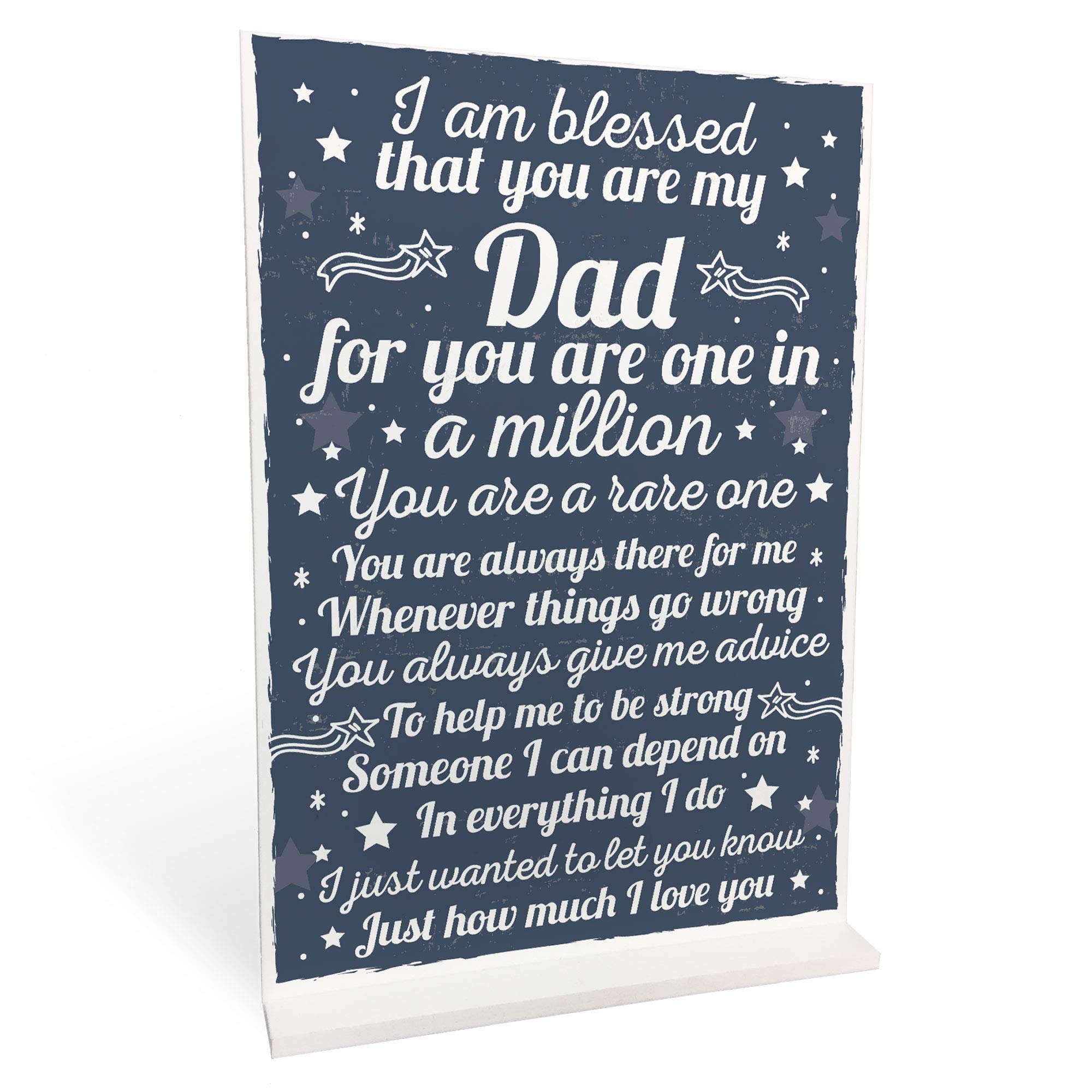 RED OCEAN THANK YOU DAD Daddy Daughter Gifts Standing Plaque Birthday Christmas Dad Gift From Son Fathers Day