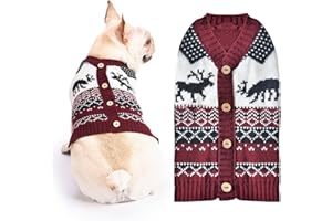 BAEJMJK Dog Christmas Sweater Xmas Pet Dog Turtleneck Clothes for Small Medium Large Dogs Soft Warm Puppy Cat Knit Jumper Dog Outfits Dog Pullover for Fall Winter Red Elk（A,Large）