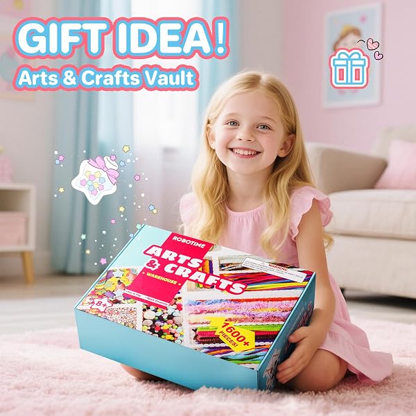 ROBOTIME ULTIMATE CRAFT GIFT FOR GIRLS AGES 8-12 | ALL-IN-ONE CREATIVE ARTS & CRAFTS KIT WITH 1600+ PIECES | DIY MAKER WAREHOUSE FOR BEGINNER KIDS 8-12