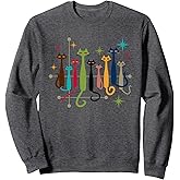 Vintage Retro Mid-Century Modern Look Cats 50s 60s Style Sweatshirt
