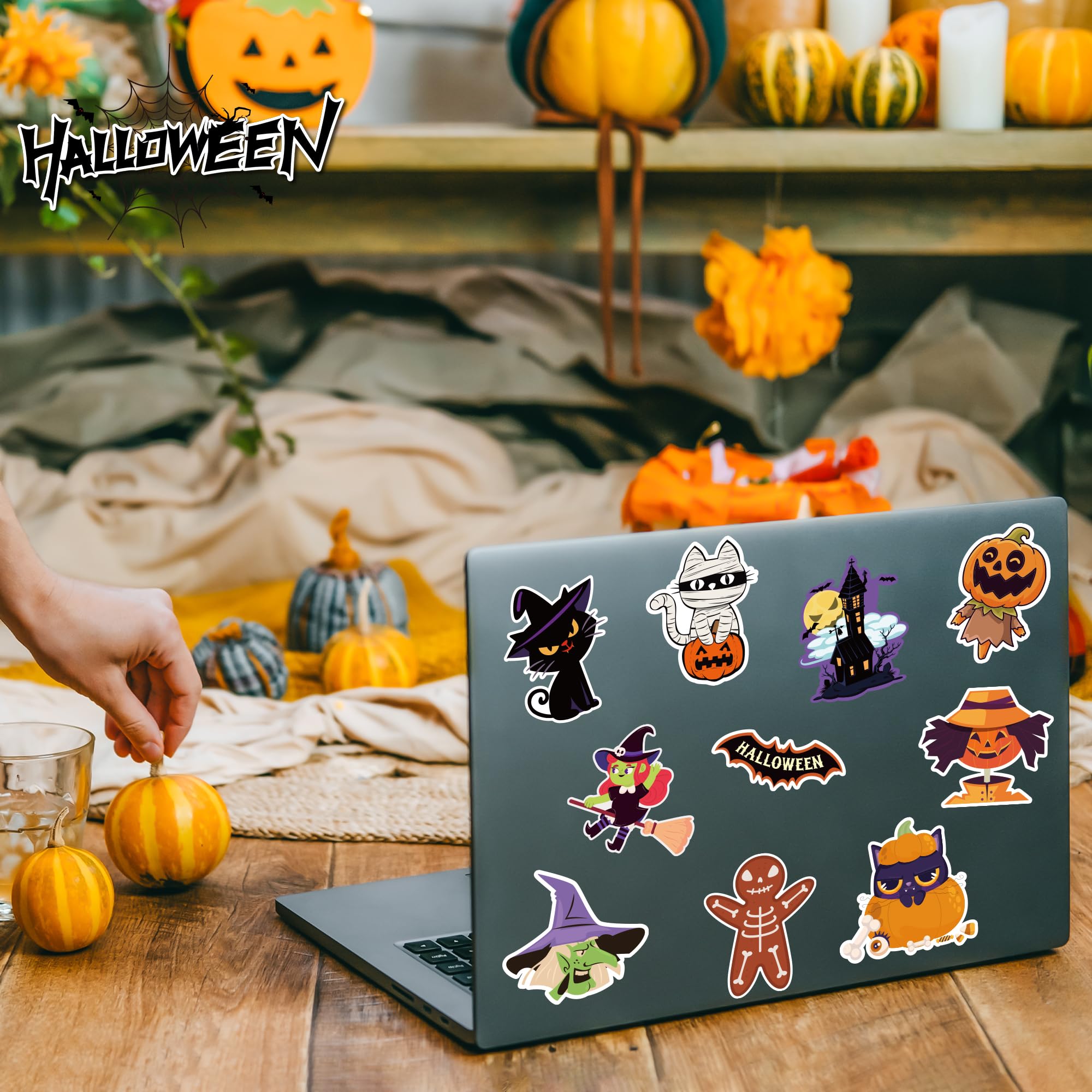 OHOME Halloween Stickers | 100 PCS Halloween Party Favors - Halloween Games Toys Gifts Party Supplies - Crafts Accessories Treats Bulk for Classroom