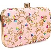 LONGING TO BUY Hand Crafted Designer Box Clutch - Zari Embroidery For Women