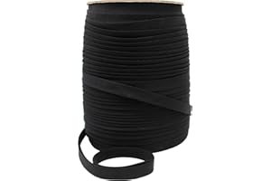 ZIPPERSTOP 1/2" Wide Double-fold Bias Tape ~ Poly Cotton (100 Yards, Black)