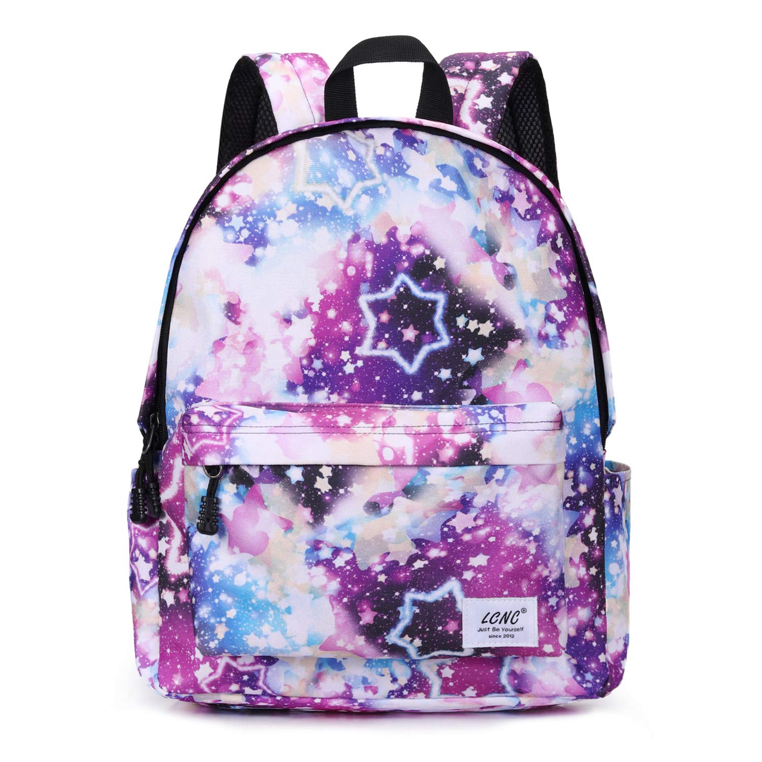 LCNC School Backpack for Girls Boys Water Resistant Durable Casual Basic for Students Kids, E-Star Galaxy, Taille unique