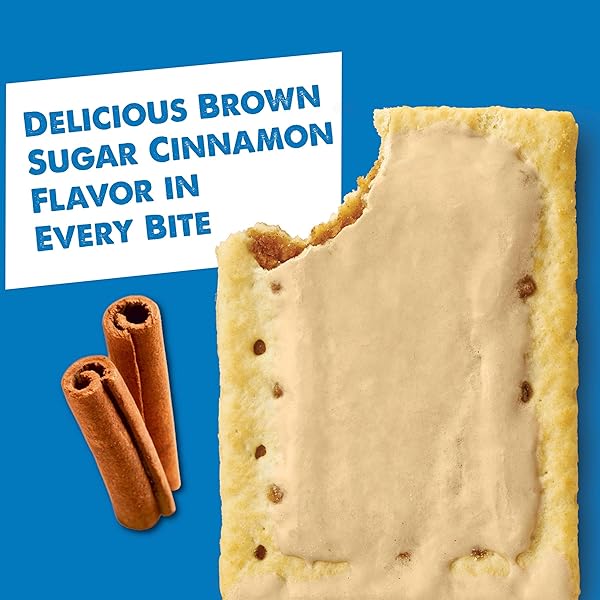 POP-TARTS TOASTER PASTRIES, BREAKFAST FOODS, KIDS SNACKS, FROSTED BROWN SUGAR CINNAMON, 20.3OZ BOX (12 POP-TARTS)