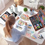 Shuttle Art 106 Piece Deluxe Art Set Wooden Case Pencils Oils Watercolors view 7