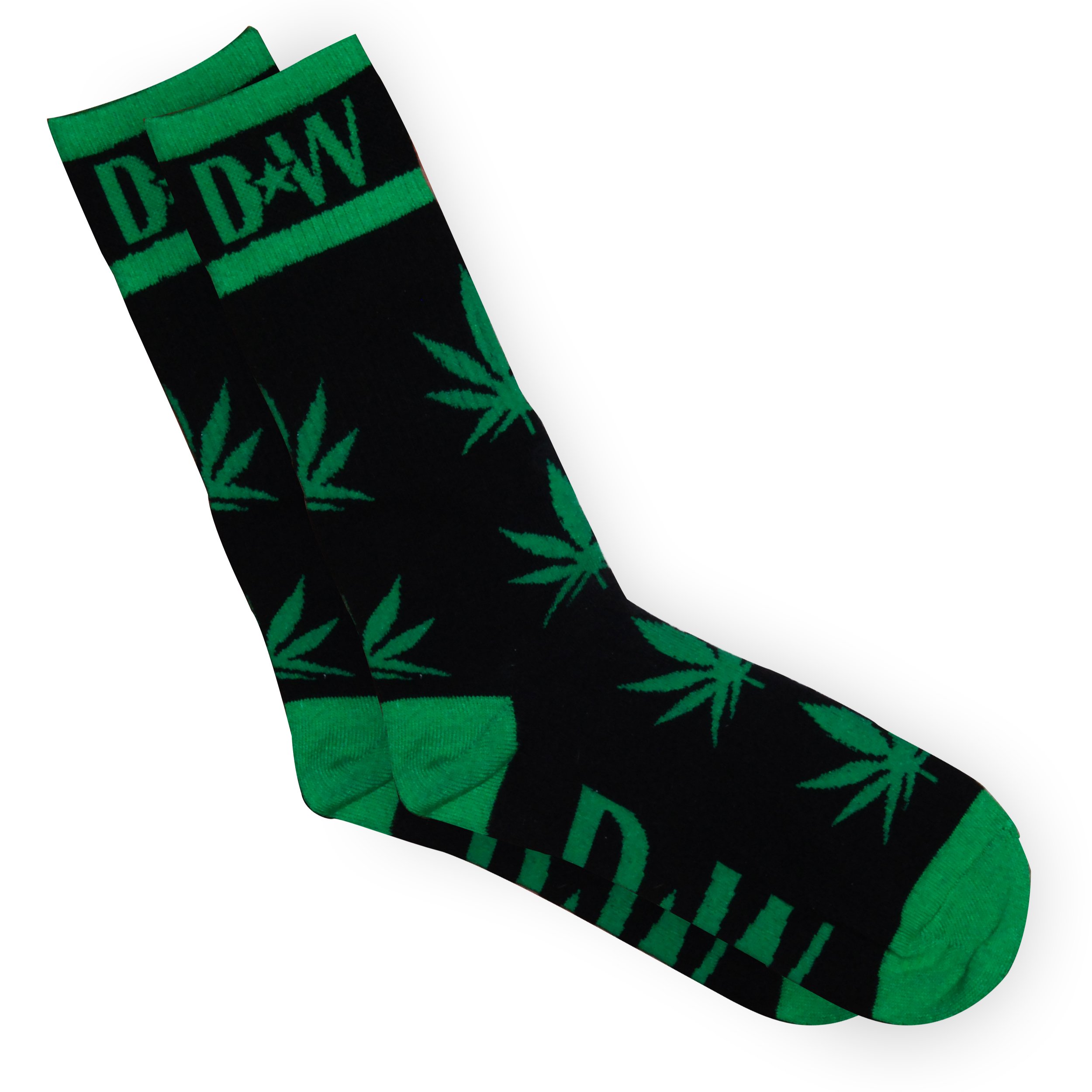 Logo Black Socks Fashion Marijuana Weed Leaf Crew Socks Cannibis Plant Life High Socks