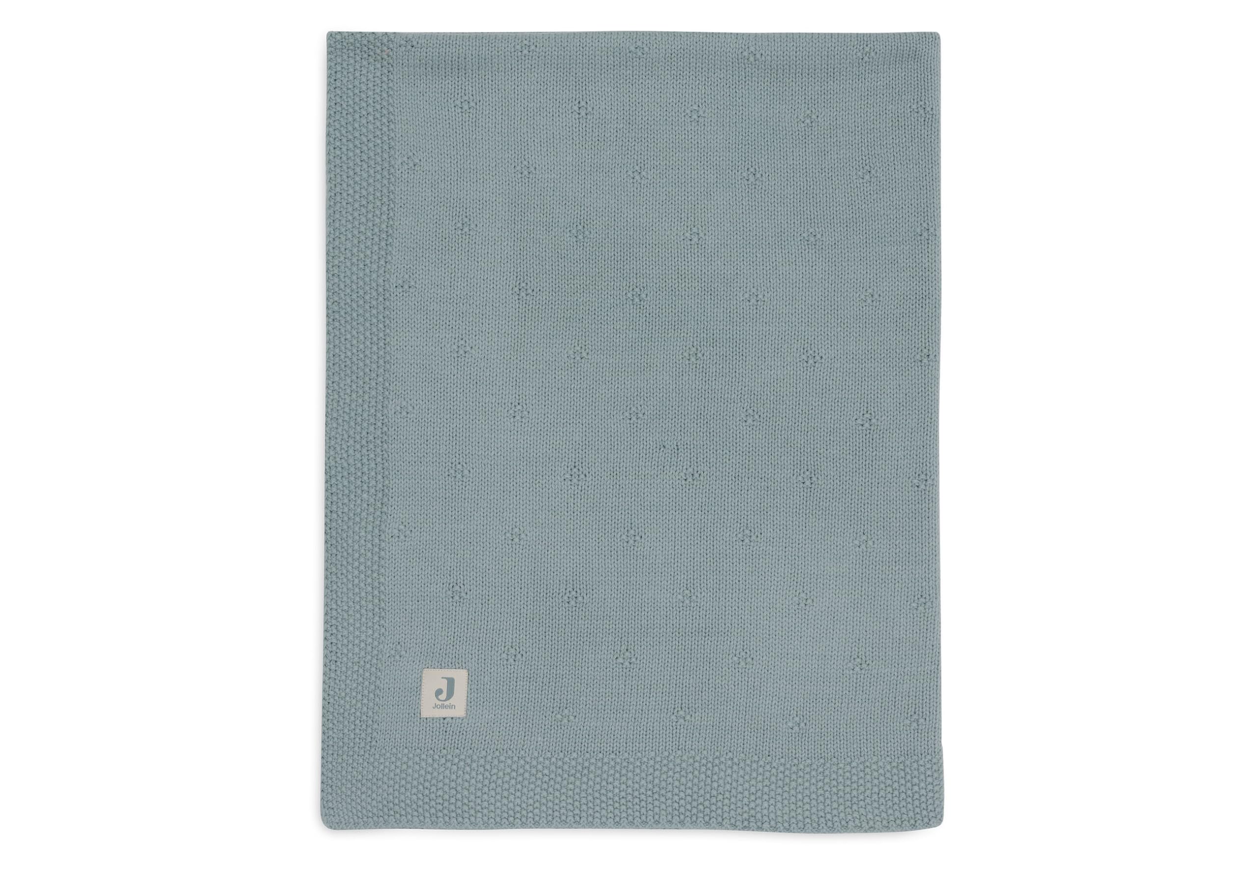 Jollein Baby Blanket Cosy Knit, Sea Green, 100 x 150 cm, 60% Cotton, 40% Acrylic, for Cot, 1.0 TOG, Oeko-Tex Certified, Knitting Pattern