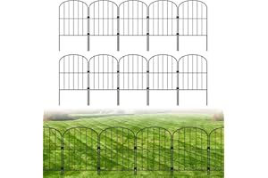Metal Garden Fence 24in x 10ft, 10-Pack Rustproof No-Dig Animal Barrier with Snap-Lock Design – Decorative Landscape Border f