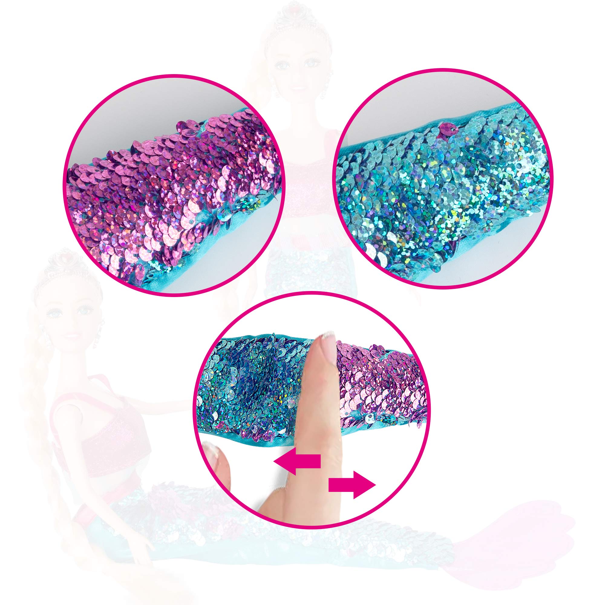 Princess Doll with Little Mermaid & Pink Dolphin Playset, Blonde Hair Dolls Toys with Accessories, Gift for 3 to 7 Year Old Girls