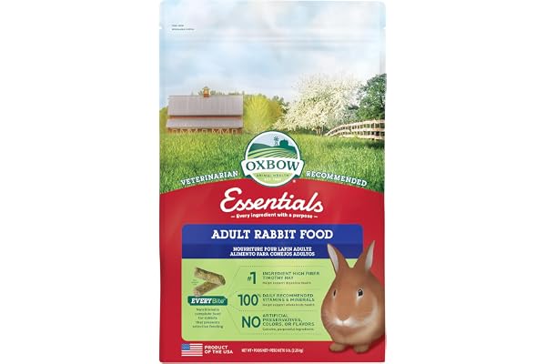 Oxbow Essentials Adult Rabbit Food, Timothy Hay Rabbit Pellets, USA, 5 lb