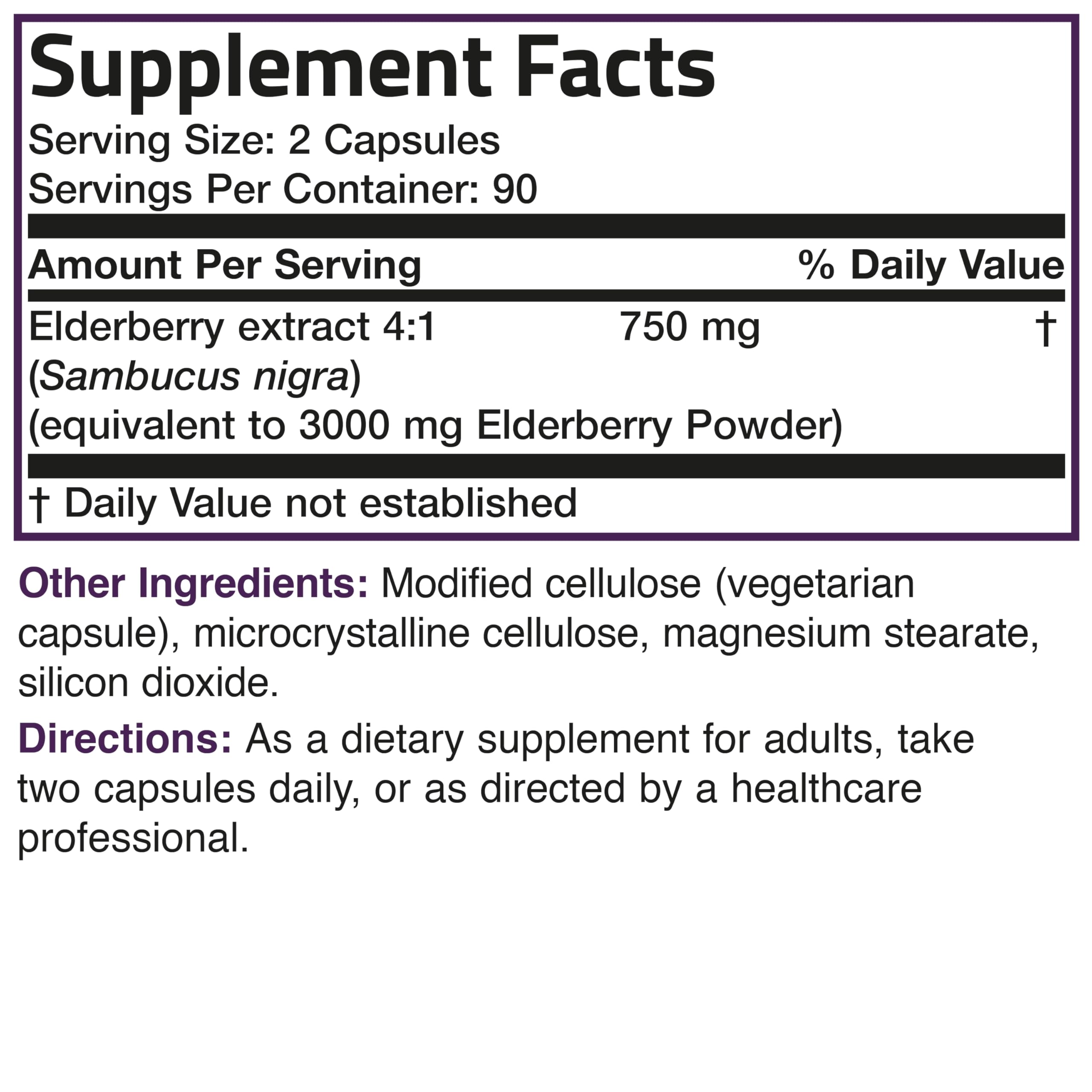 Bronson Elderberry Extra Strength, Supports Healthy Immune System & Antioxidant Protection, Non GMO, 180 Vegetarian Capsules