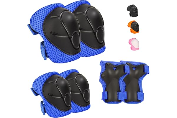 Kids Protective Gear Set Knee Pads for Kids 3-14 Years Toddler Knee and Elbow Pads with Wrist Guards 3 in 1 for Skating Cycli