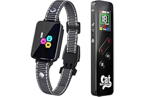 DALI ENERGY CAT Cat Training Collar Cat Bark Collar with Remote Electric Cats Shock Collar 3300FT IP67 Waterproof 3 Training Modes Beep Vibration Shock Mode Top Meowing Effective for Bad Behavior Dull Black